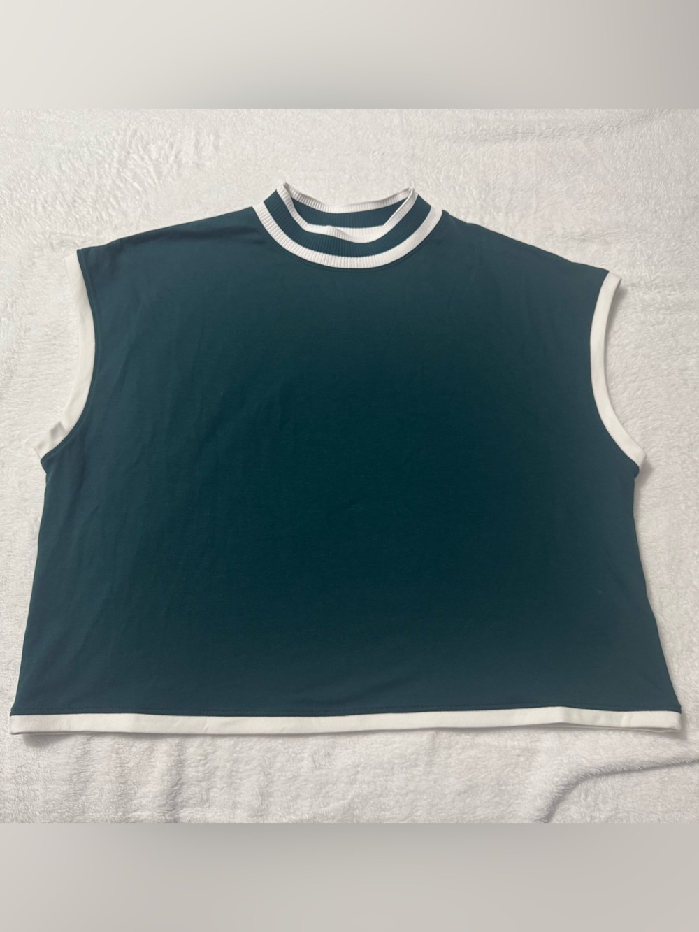 Calia Women’s Rib Mock Crop Tank Top Sea Green